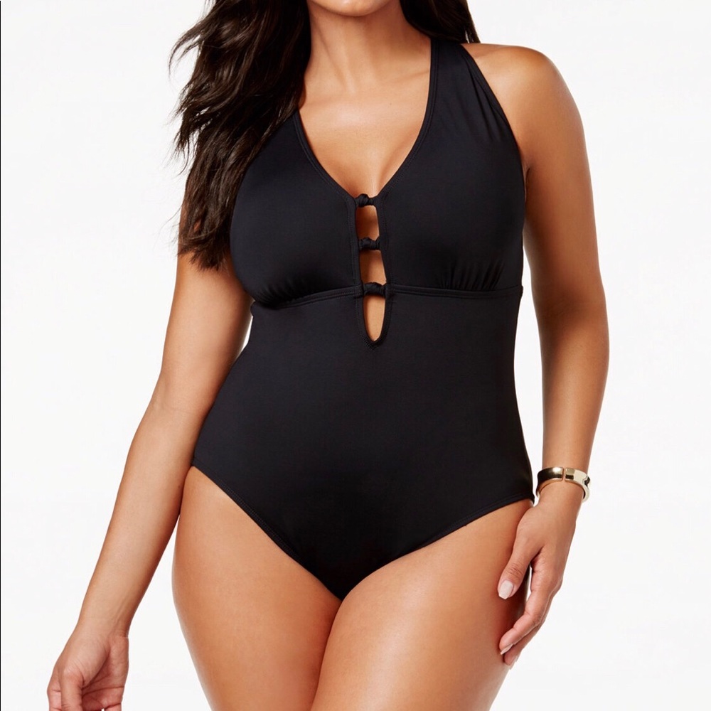 Plunging tummy control Ralph Lauren swimming suit